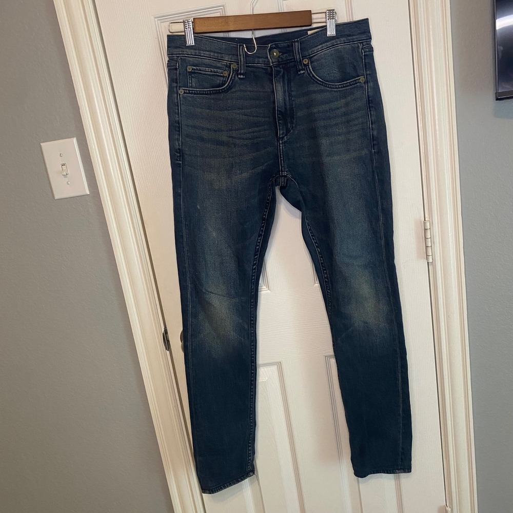 Rag & Bone Fit 1 Skinny Jeans Mens 29x32 Axel Wash Dark Indigo